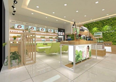 化妆品店装修设计重点：门招、视宣、空间陈列、屏风和隔断、灯箱